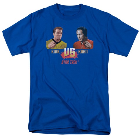 Star Trek-Kirk Vs Khan - Short Sleeve Adult 18-1 Tee - Royal- Medium