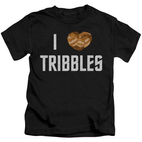 Star Trek-I Heart Tribbles - Short Sleeve Juvenile 18-1 Tee - Black- Medium 5-6