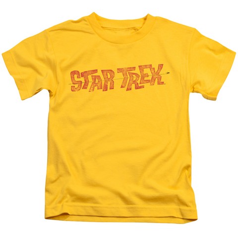 Star Trek-Distressed Comic Logo - Short Sleeve Juvenile 18-1 Tee - Yellow- Medium 5-6