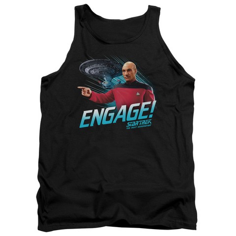 Star Trek-Engage - Adult Tank Top - Black- Small