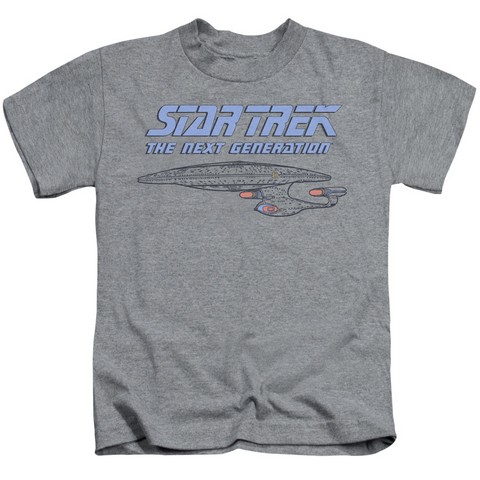 Star Trek-Distressed Tng - Short Sleeve Juvenile 18-1 Tee - Heather- Large 7