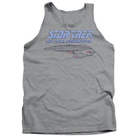 Star Trek-Distressed Tng - Adult Tank Top - Heather- Extra Large