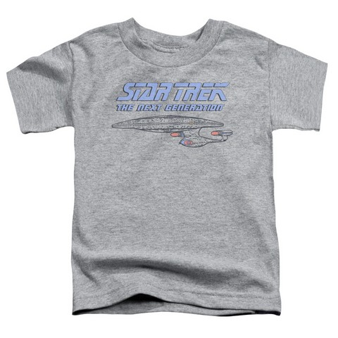 Star Trek-Distressed Tng - Short Sleeve Toddler Tee - Heather- Medium 3T
