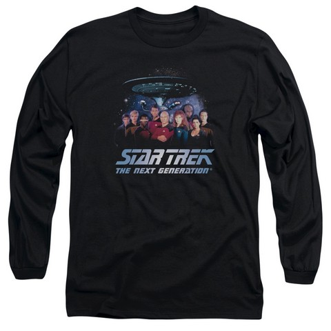 Star Trek-Space Group - Long Sleeve Adult 18-1 Tee - Black- Large