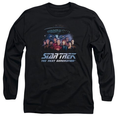 Star Trek-Space Group - Long Sleeve Adult 18-1 Tee - Black- 2X