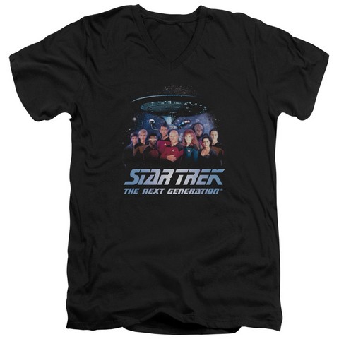 Star Trek-Space Group - Short Sleeve Adult 30-1 Tee - Black- Small
