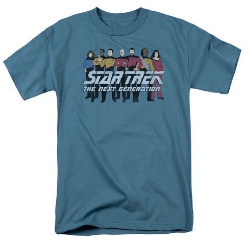 Star Trek-Line Up - Short Sleeve Adult 18-1 Tee - Slate- Medium