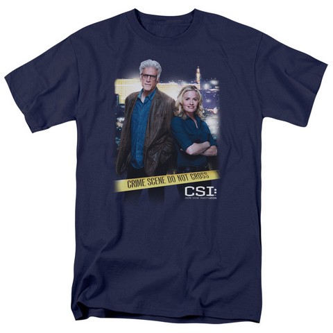 Csi-Do Not Cross - Short Sleeve Adult 18-1 Tee - Navy- Small