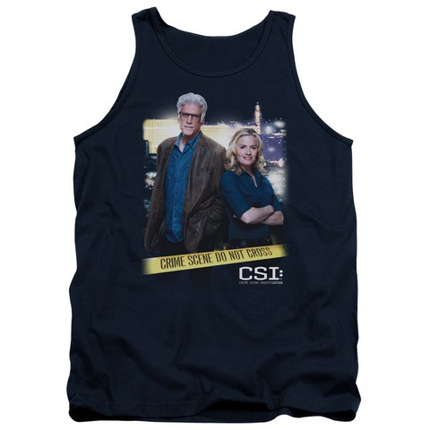 Csi-Do Not Cross - Adult Tank Top - Navy- Extra Large