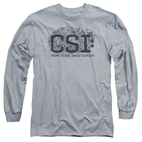 Csi-Distressed Logo - Long Sleeve Adult 18-1 Tee - Heather- Small