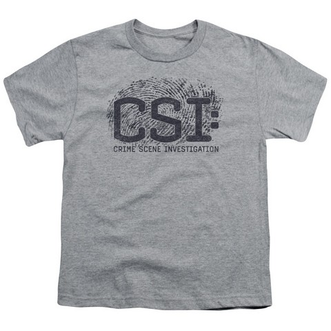 Csi-Distressed Logo - Short Sleeve Youth 18-1 Tee - Heather- Medium