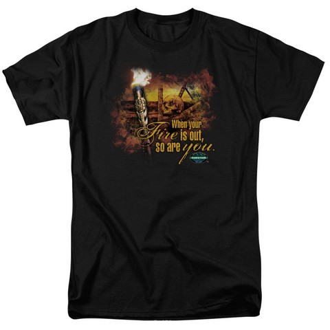 survivor-Fires Out - Short Sleeve Adult 18-1 Tee - Black- 4X