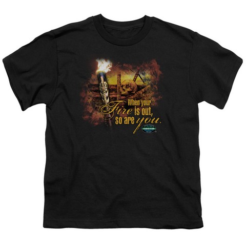 Survivor-Fires Out Short Sleeve Youth 18-1 Tee - Black - Medium
