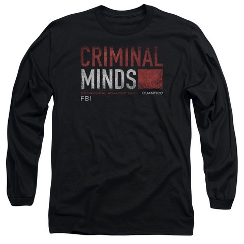 Criminal Minds-Title Card Long Sleeve Adult 18-1 Tee - Black - Small