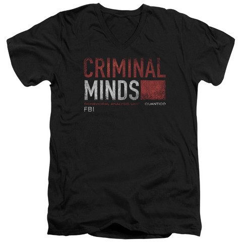 Criminal Minds-Title Card - Short Sleeve Adult 30-1 Tee - Black- Small