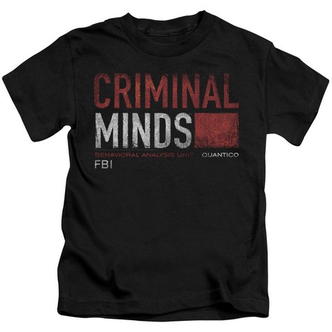 Criminal Minds-Title Card - Short Sleeve Juvenile 18-1 Tee - Black- Large 7