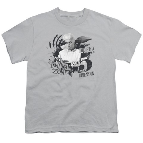 Twilight Zone-Invade - Short Sleeve Youth 18-1 Tee - Silver- Extra Large