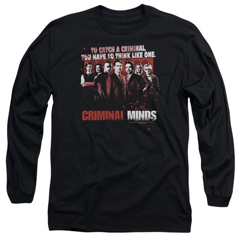 Criminal Minds-Think Like One - Long Sleeve Adult 18-1 Tee - Black- Small