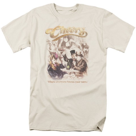 Cheers-Here Here - Short Sleeve Adult 18-1 Tee - Cream- Medium