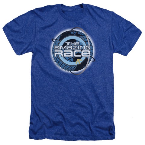 Amazing Race-Around The Globe - Adult Heather Tee - Royal- Medium