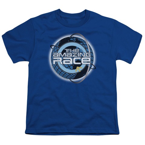 Amazing Race-Around The Globe - Short Sleeve Youth 18-1 Tee - Royal- Medium