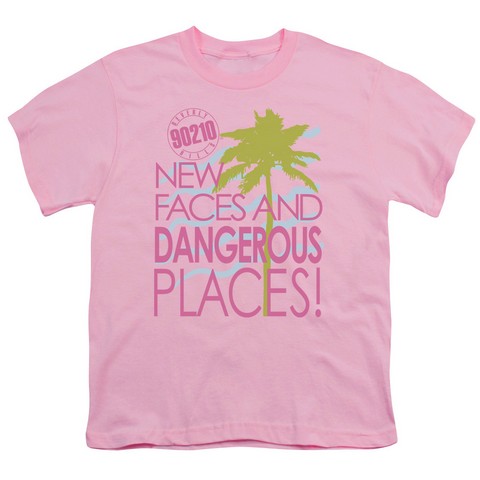 90210-Tagline - Short Sleeve Youth 18-1 Tee - Pink- Medium