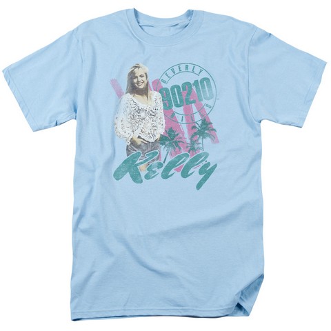 90210-Kelly Vintage - Short Sleeve Adult 18-1 Tee - Light Blue- Medium