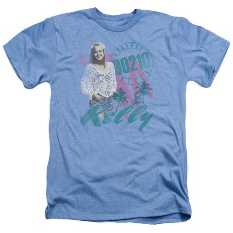 90210-Kelly Vintage - Adult Heather Tee - Light Blue- 2X