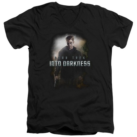 Star Trek-Darkness Kirk - Short Sleeve Adult 30-1 Tee - Black- Medium