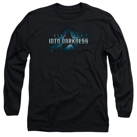 Star Trek-Into Darkness Logo - Long Sleeve Adult 18-1 Tee - Black, Medium