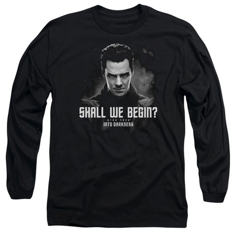 Star Trek-Shall We Begin - Long Sleeve Adult 18-1 Tee - Black- Medium