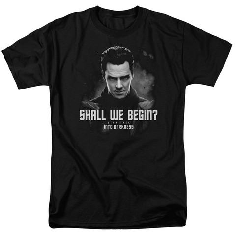Star Trek-Shall We Begin - Short Sleeve Adult 18-1 Tee - Black- Medium