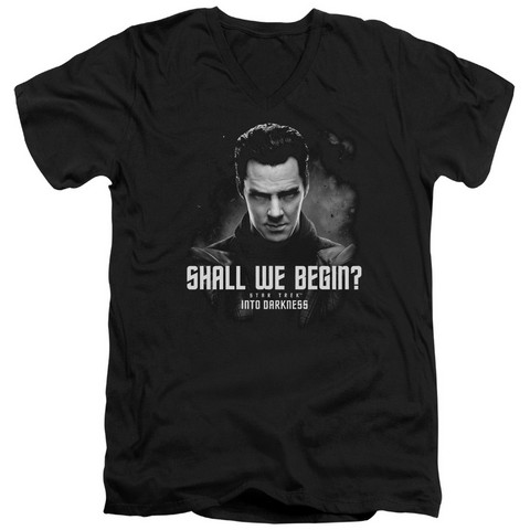 Star Trek-Shall We Begin - Short Sleeve Adult 30-1 Tee - Black- Medium