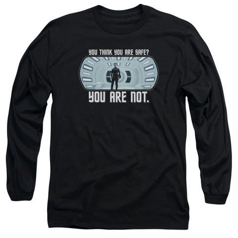 Star Trek-Not Safe - Long Sleeve Adult 18-1 Tee - Black- Medium