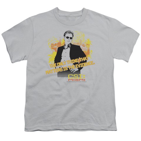 Csi Miami-Hand On Hips - Short Sleeve Youth 18-1 Tee - Silver- Extra Large