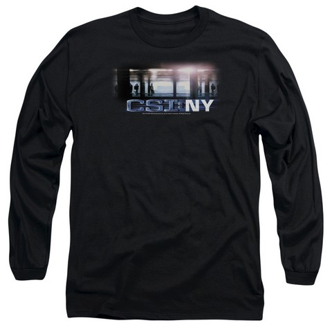 Csi-New York Subway - Long Sleeve Adult 18-1 Tee - Black- Medium
