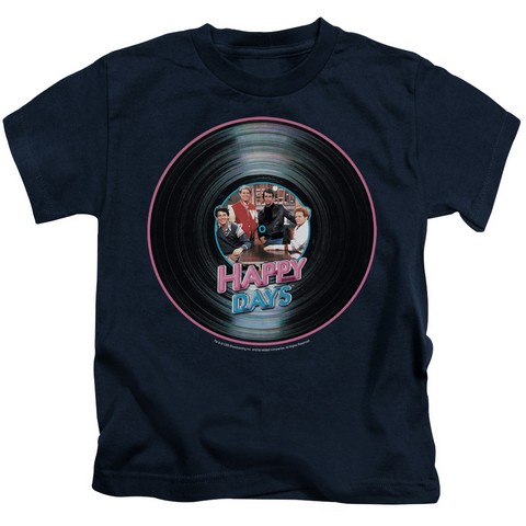 Happy Days-On The Record - Short Sleeve Juvenile 18-1 Tee - Navy- Large 7
