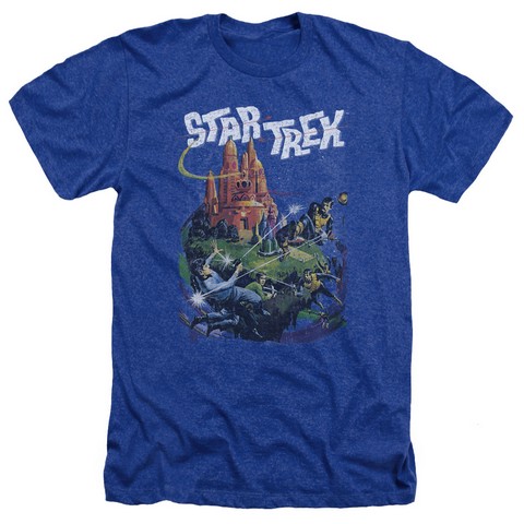 Star Trek-Vulcan Battle - Adult Heather Tee - Royal- Large