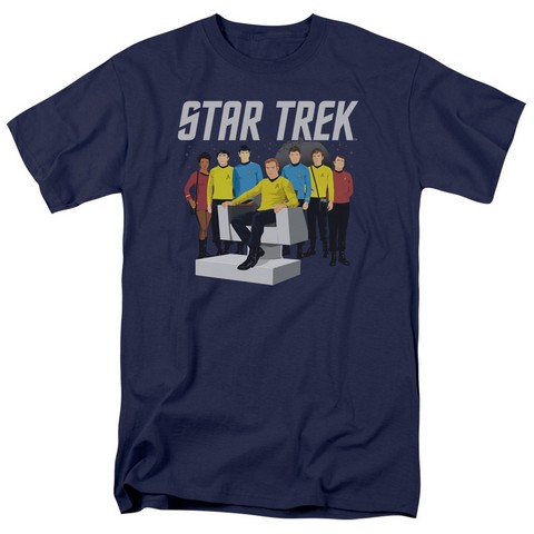 Star Trek-Vector Crew - Short Sleeve Adult 18-1 Tee - Navy- Large