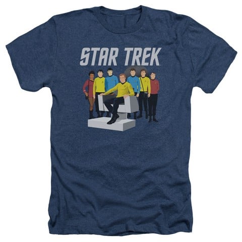 Star Trek-Vector Crew - Adult Heather Tee - Navy- Medium -  Trevco, CBS1313-HA-2