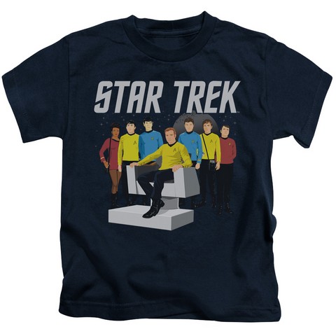Star Trek-Vector Crew - Short Sleeve Juvenile 18-1 Tee - Navy- Large 7