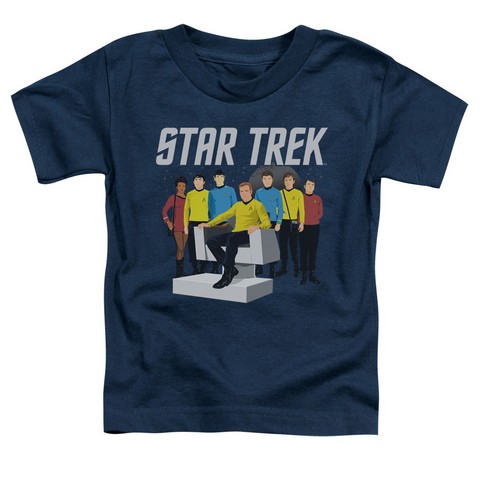 Star Trek-Vector Crew - Short Sleeve Toddler Tee - Navy- Small 2T