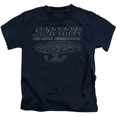 Star Trek-Tng Enterprise - Short Sleeve Juvenile 18-1 Tee - Navy- Small 4