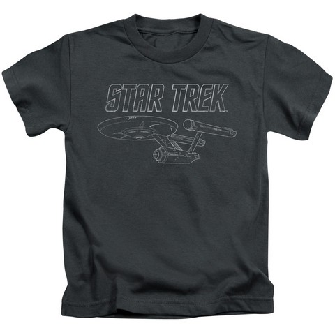 Star Trek-Tos Enterprise - Short Sleeve Juvenile 18-1 Tee - Charcoal- Large 7