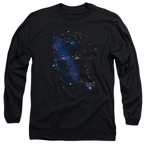 Star Trek-Kirk Constellations - Long Sleeve Adult 18-1 Tee - Black- Medium