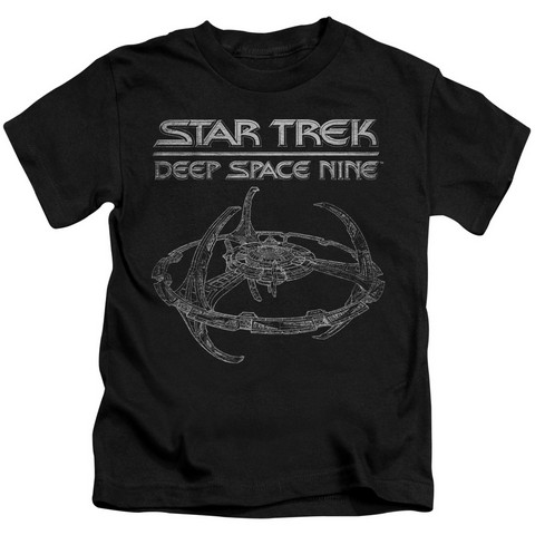 Star Trek-Ds9 Station - Short Sleeve Juvenile 18-1 Tee - Black- Large 7