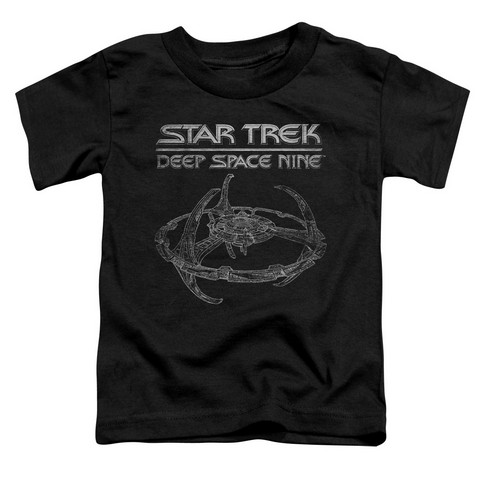 Star Trek-Ds9 Station - Short Sleeve Toddler Tee - Black- Small 2T
