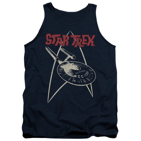 Star Trek-Ship Symbol - Adult Tank Top - Navy- Medium
