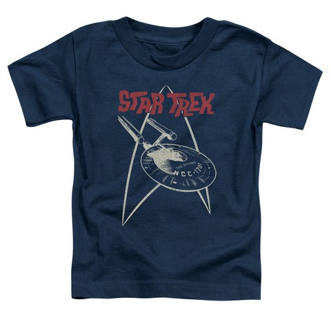 Star Trek-Ship Symbol - Short Sleeve Toddler Tee - Navy- Large 4T