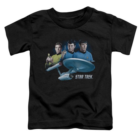 Star Trek-Main Three - Short Sleeve Toddler Tee - Black- Medium 3T